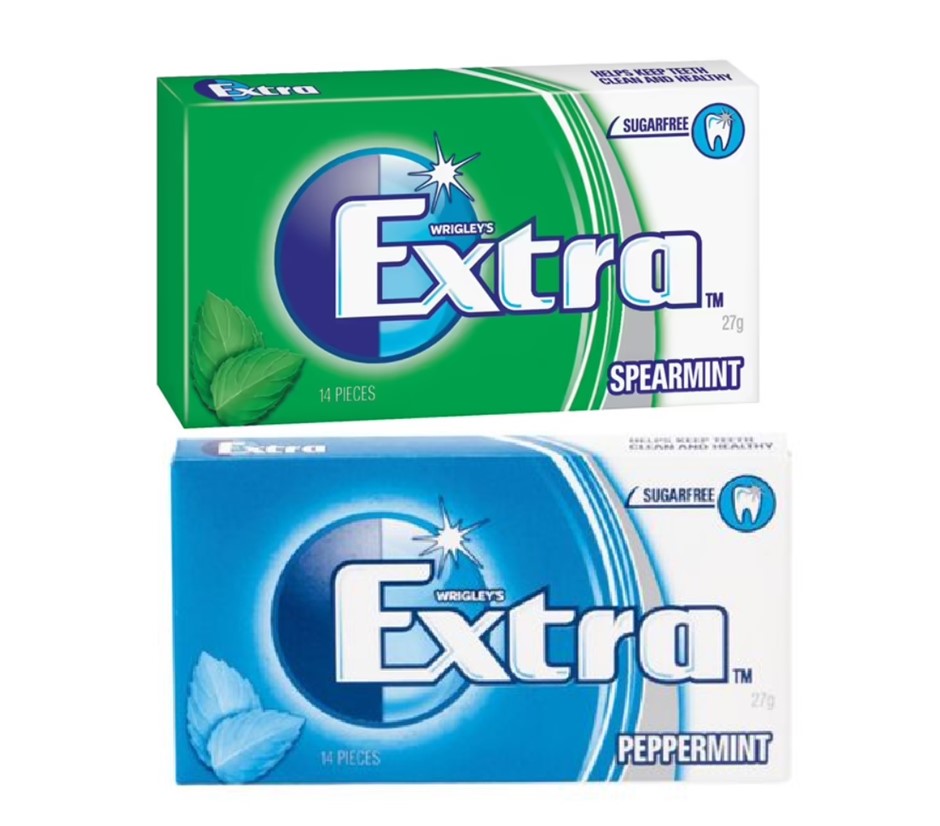 24 x WRIGLEY'S Extra Chewing Gum, 27g, Incl: Peppermint & Spearmint. Best B