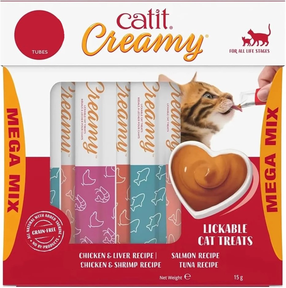 130 x CATIT Creamy Lickable Cat Treats, Each 15g. NB: not in original packa