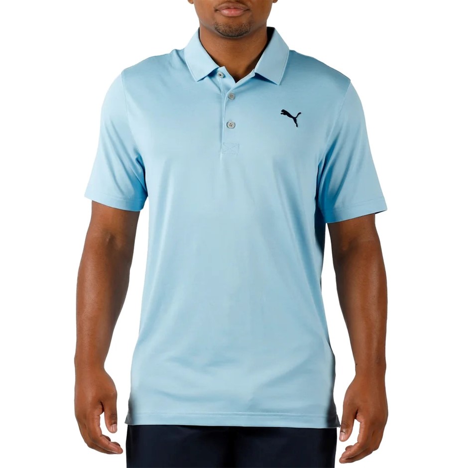 PUMA Men's Polo, Size M, Light Blue (05), 238067. NB: faint minor mark (sho