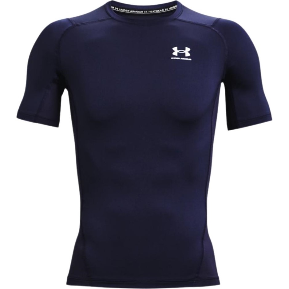 UNDER ARMOUR Men's HeatGear Comp SS Tee, Size L, 100% Polyester, Midnight N