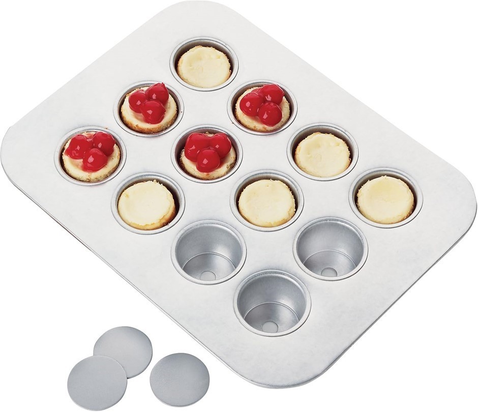 CHICAGO METALLIC Professional 12-Cup Mini-Cheesecake Pan, 14-Inch-by-10.75-