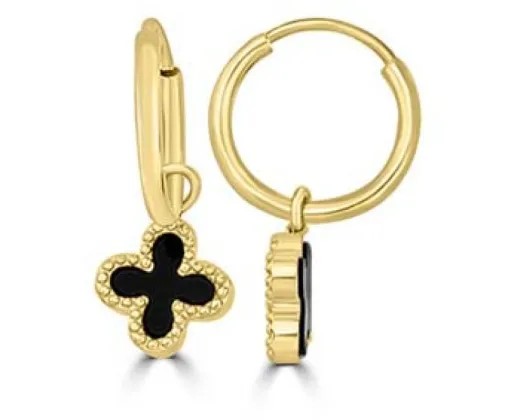 9K Yellow Gold Rainbow Heart Stud Earrings