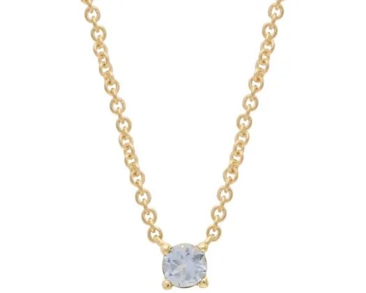 <B>9K Yellow Gold Purple Amethyst Claw Necklace 40-45Cm</B><P>