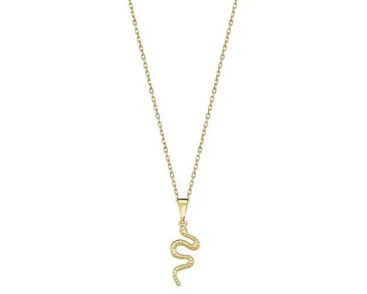 9K Yellow Gold Snake Necklace 40-45Cm