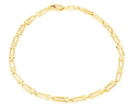 9K Yellow Gold Mini Industrial Chain Bracelet 18Cm