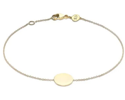 9K Yellow Gold Solid Mini Disc Bracelet 18+1Cm