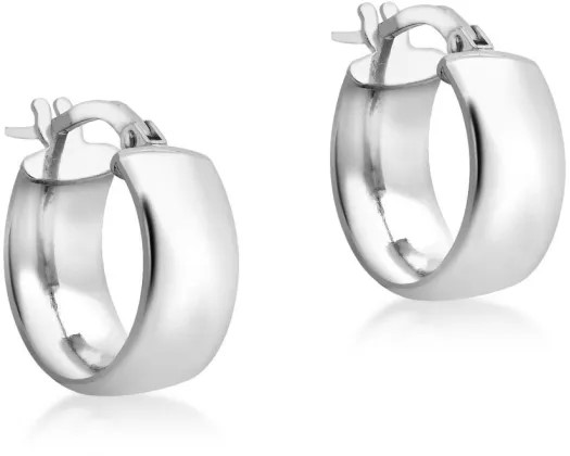 <B>9K White Gold Hlw Hoop Earrings 14Mm</B><P>