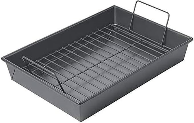 CHICAGO METALLIC Professional Non-Stick Roast Pan with Non-Stick Rack, 13-I
