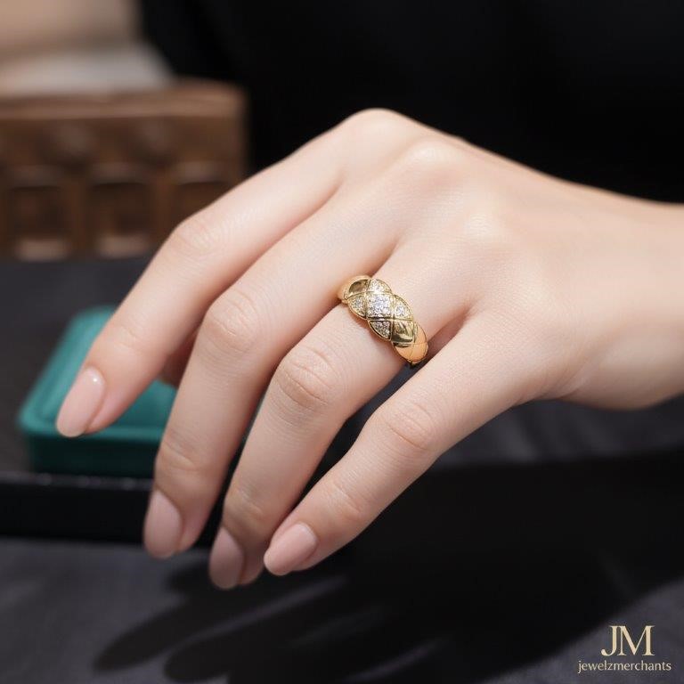 18K/Italy Gold Filled Ring -(stamped 18K/Italy)-Warranty Quality