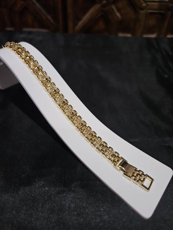 18K/Italy Yellow Gold Filled Bracelet(Stamped)Warranty Quality-