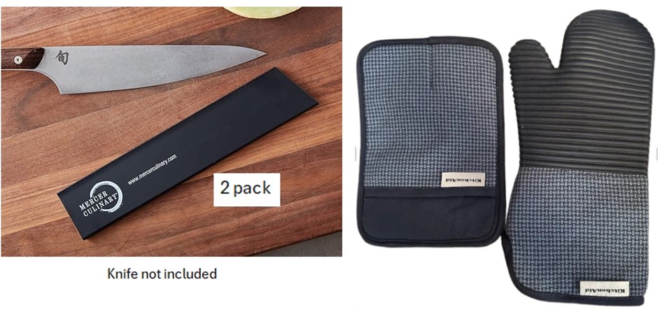 BUNDLE of 2: KITCHENAID Basketweave Mitt & Pot Holder (Blue, 2-Pack) + MERC