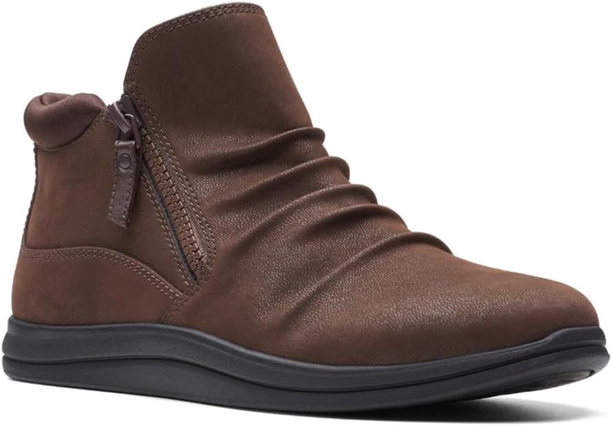 CLARKS Women's Breeze Range Ankle Boot, Dark Brown Synthetic, Size US 9M/UK