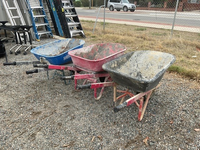 <p>3 x Brickies Wheelbarrows </p>