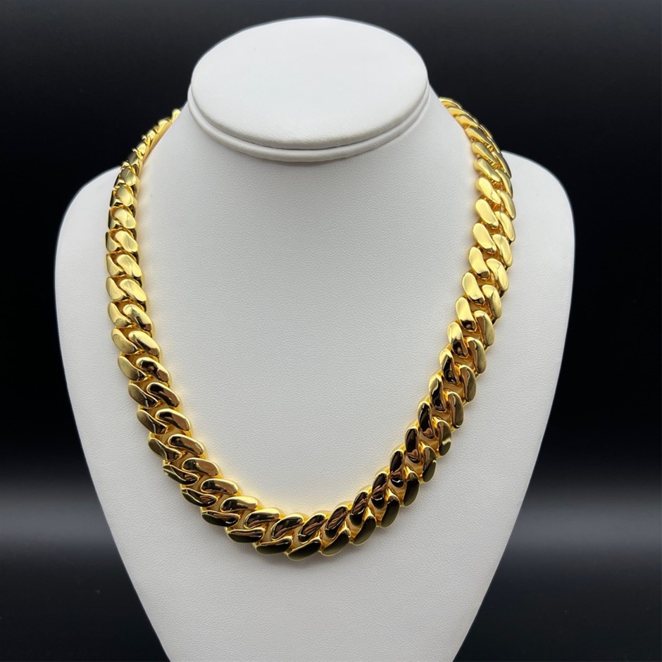 18K Gold-Filled Cuban Chain Necklace, 15MM Wide - 60.9cm