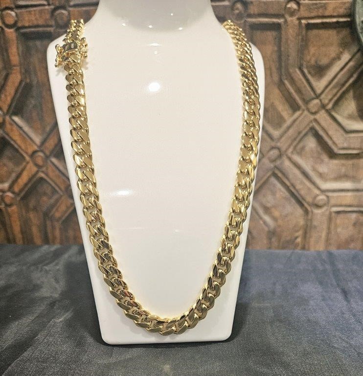 18KGold Filled/Italy Stamped Chain Yellow 9mm-55cm