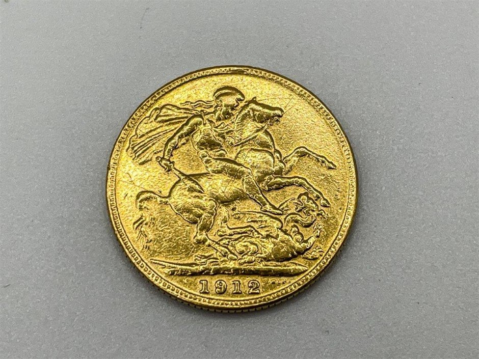 George V Sovereign 1912 22ct Gold, Jeweller's Copy
