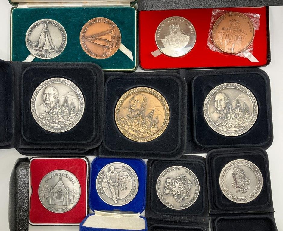 11 x Asstd Tasmanian Historical medals