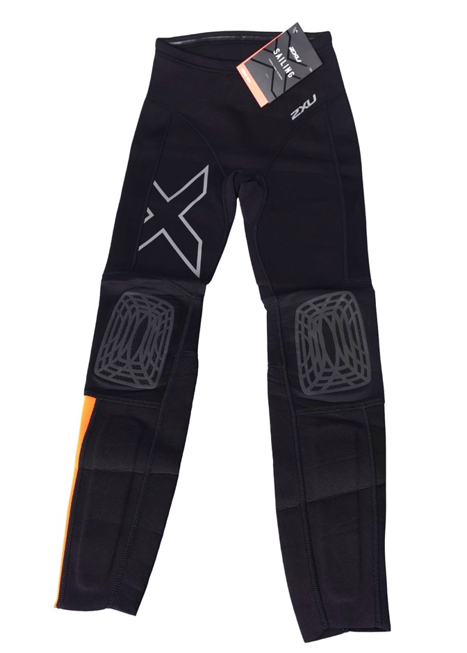 2 x 2XU Men's High Performance Power Neoprene Pants, Size S, Black/Orange.