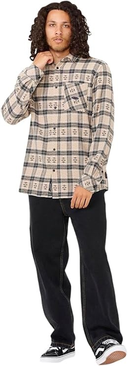 RIP CURL Men's Archive Flannel Shirt, Cement, Size S, 01LMSH. RRP: $90. Bu