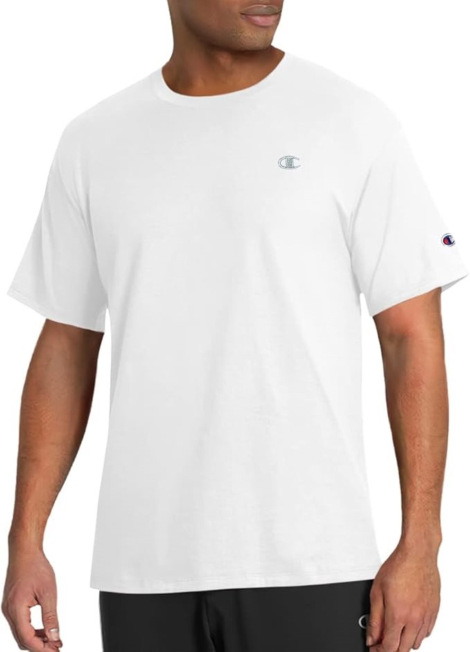 CHAMPION Men's Classic Jersey Tee, Size M, White, T0223. Buyers Note - Dis