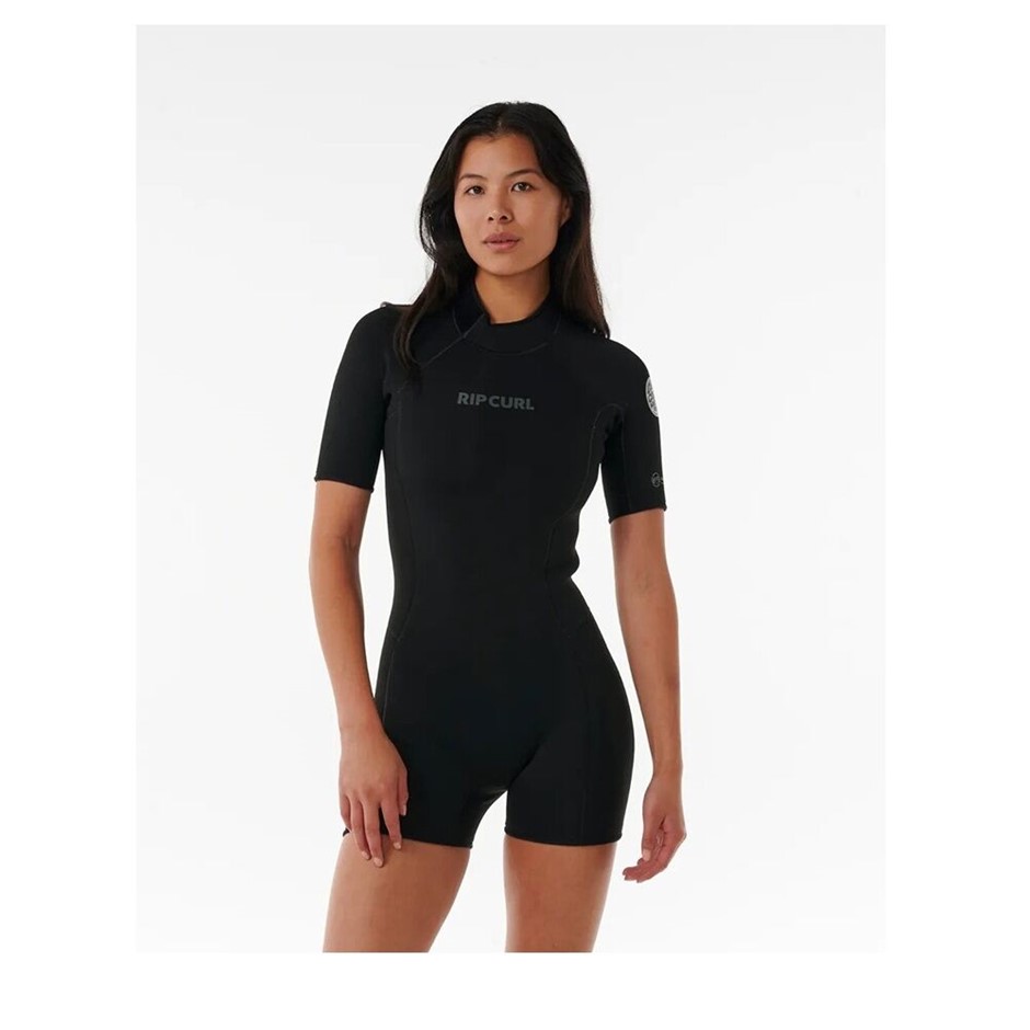 RIP CURL Women's Dawn Patrol 22 Short Sleeves Eco Springsuit, Size 6, Black