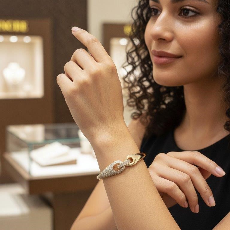 18K/ITALY Yellow Gold Filled bangle -(stamped 18K/Italy)