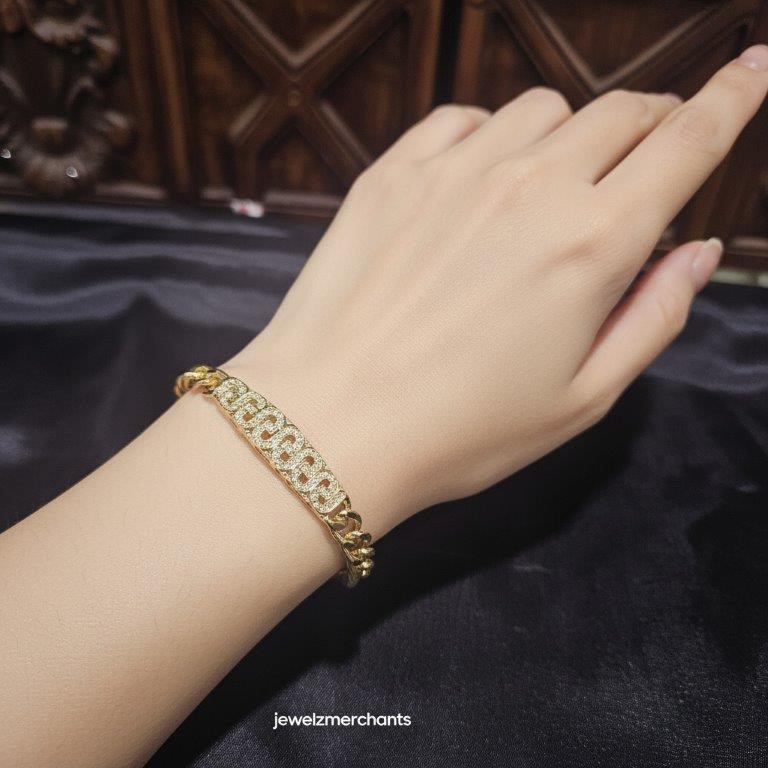 14k/Italy stamped Yellow Gold Filled Versace Design Bracelet -17.5cm