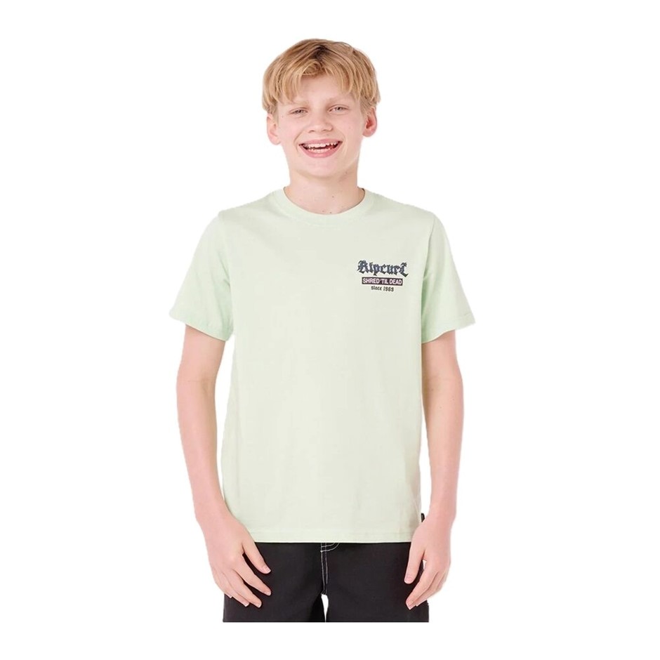 RIP CURL Boy's Shred Til T-Shirt - Pastel Green, Size 12. RRP: $35.99. Buy
