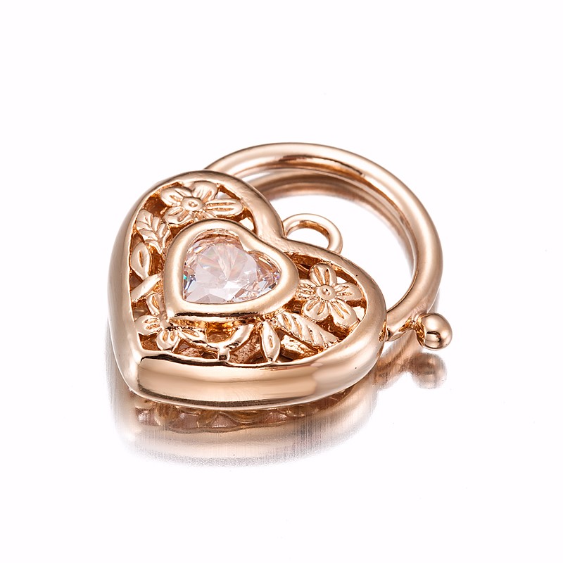 BIJ'OR-18ct Heavy Rose Gold Plated Simulated Diamond Filigree Heart,RRP $59