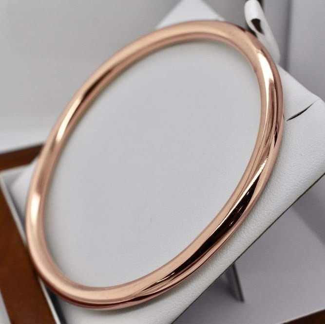 BIJ'OR-18ct Heavy Rose Gold Plated, Classic 5mm Wide Solid Golf,RRP $150