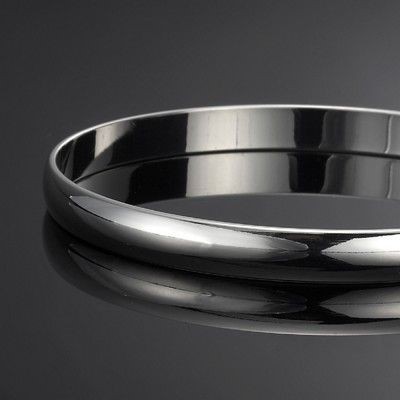 BIJ'OR-7mm Wide 925 Sterling Silver Plated, Plain Bangle - USA,RRP $45