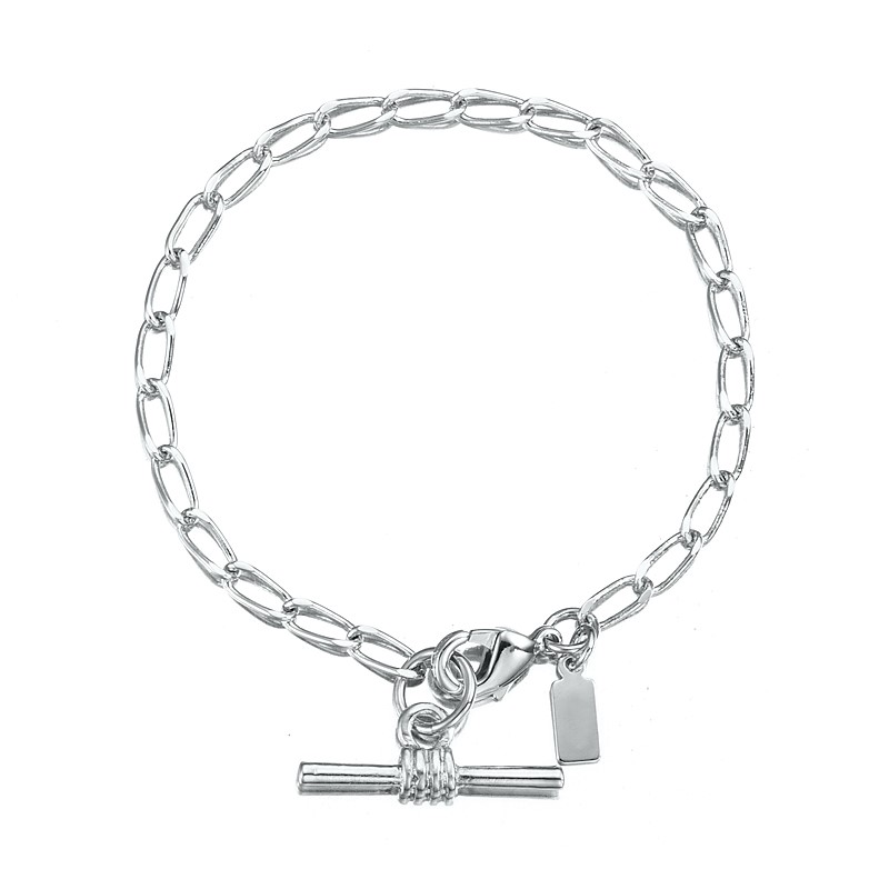 BIJ'OR-5.5 Inch, 925 Sterling Silver Plated Le Mans Child Bracelet,RRP $30