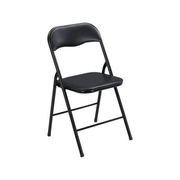 4x Vinyl Black Folding Chairs