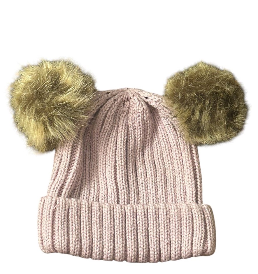 Double Pom Pom Beanie (Pink)