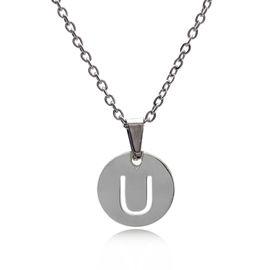 8mm Multi & Antique Silver Spacer Bead Letter 'U'  Bracelet.