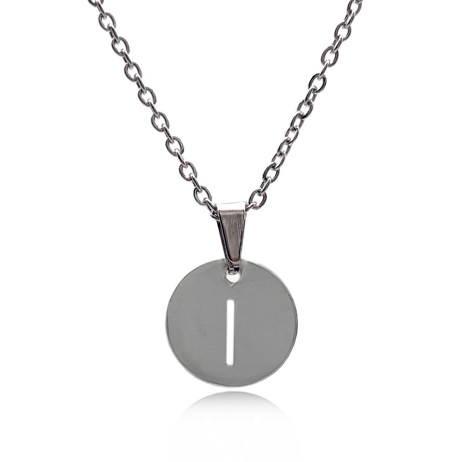 Initial Charm Letter  'I' Pendant Necklace