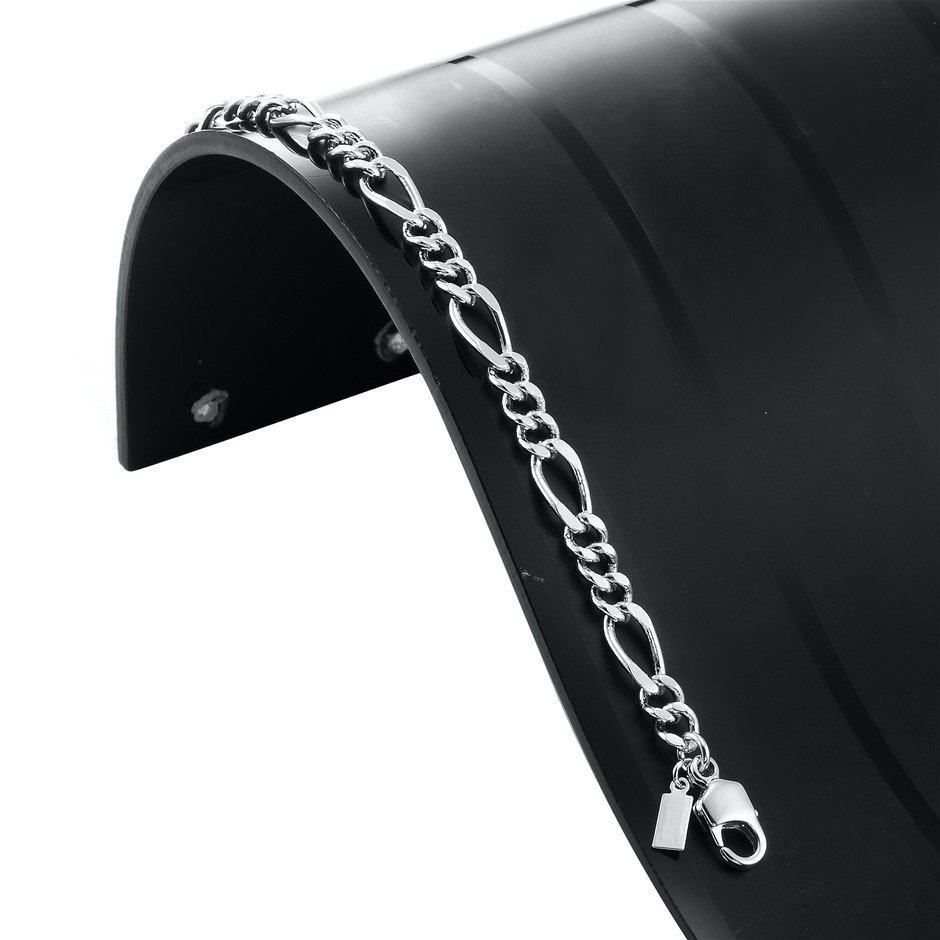 BIJ'OR-5.5", 925 Sterling Plated Figaro Child Bracelet with Clasp,RRP $30