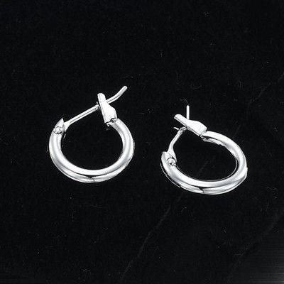 BIJ'OR-925 Sterling Silver Plated 6mm (Babies) Hoop Earrings-USA,RRP $15