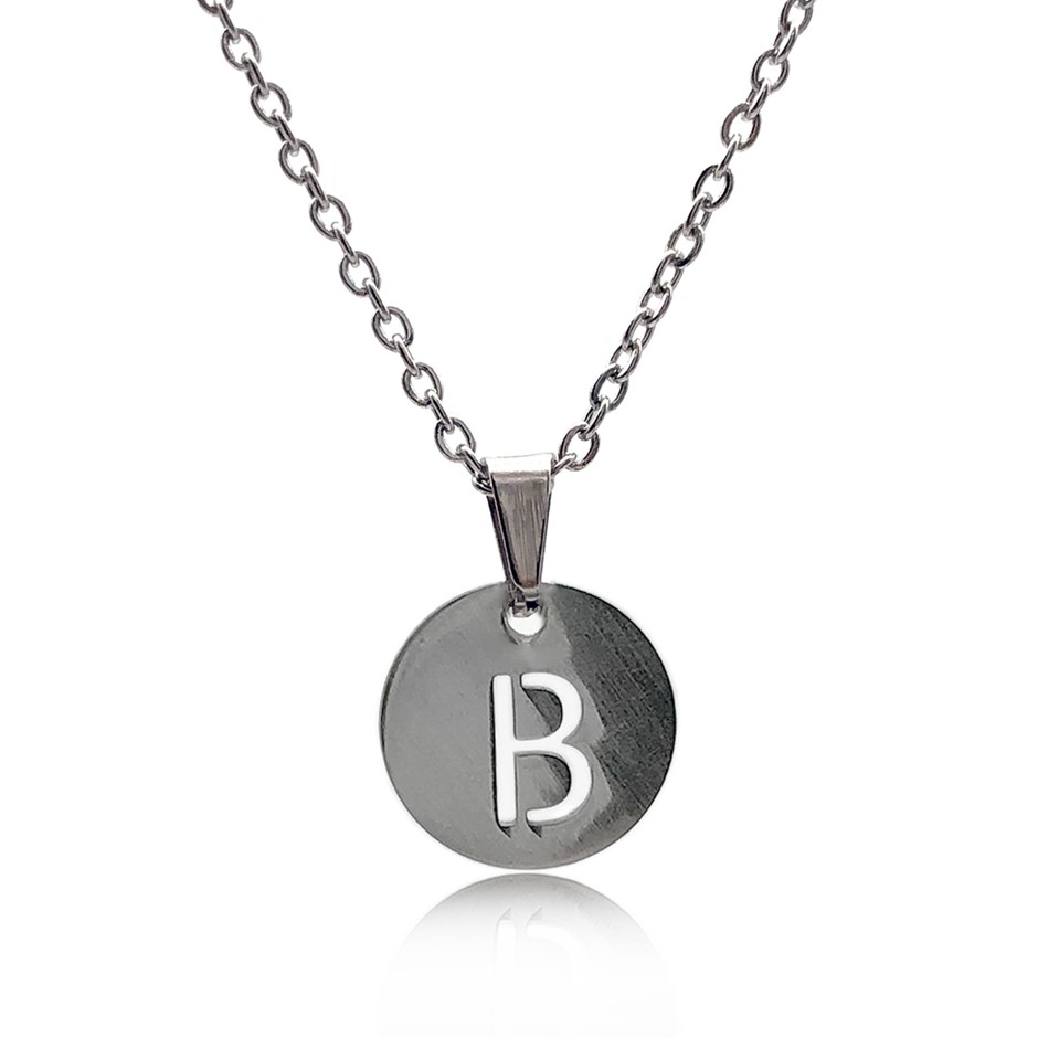 Initial Charm Letter 'B' Pendant Necklace