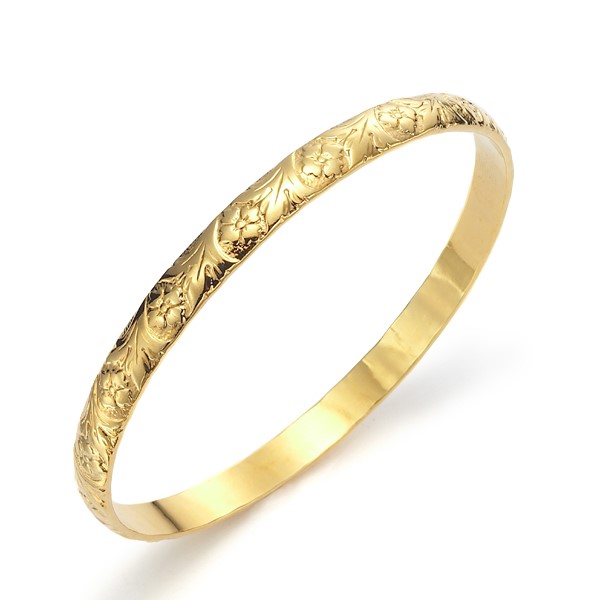 BIJ'OR-18ct , 70mm Wide Embossed Filigree Women's Bangle,RRP $125