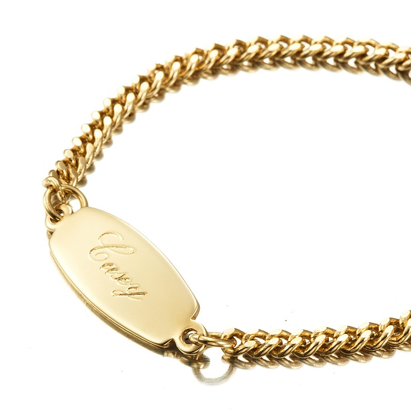 BIJ'OR-5.5 Inch, 18ct Baby ID Bracelet with Parrot Clasp,RRP $69