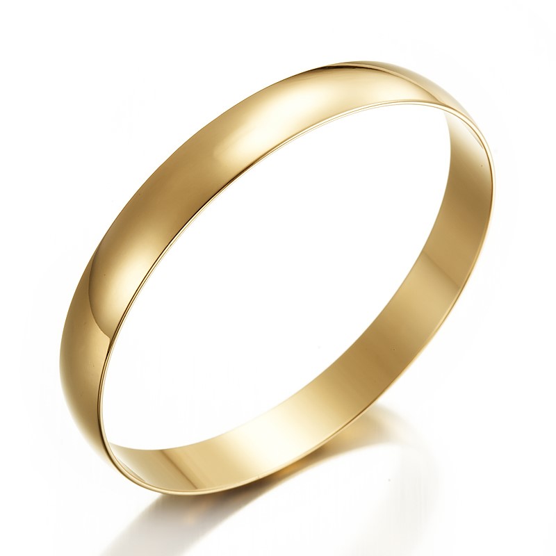 BIJ'OR-18ct Heavy Yellow Gold Plated, 66mm Wide Plain Bangle,RRP $125