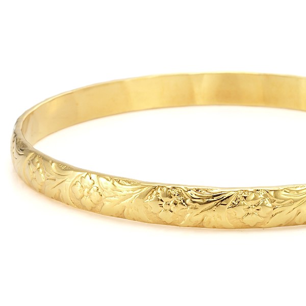 BIJ'OR-18ct , 66mm Wide Embossed Filigree Women's Bangle,RRP $125