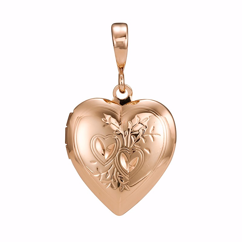 BIJ'OR-18ct Heavy Yellow Gold Plated Heart Locket Pendant,RRP $69