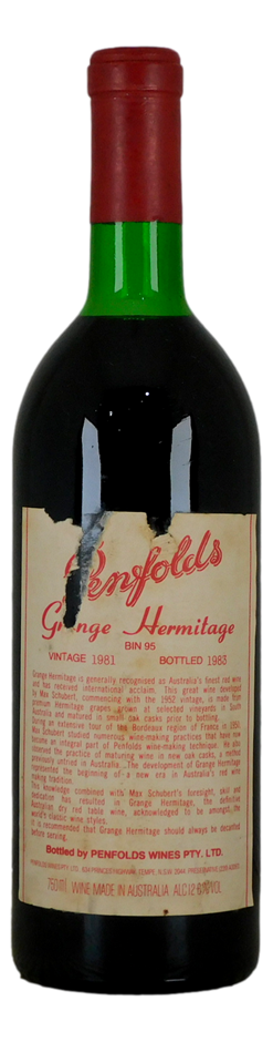 Penfolds Grange Bin 95 1981 (1x 750mL), SA.