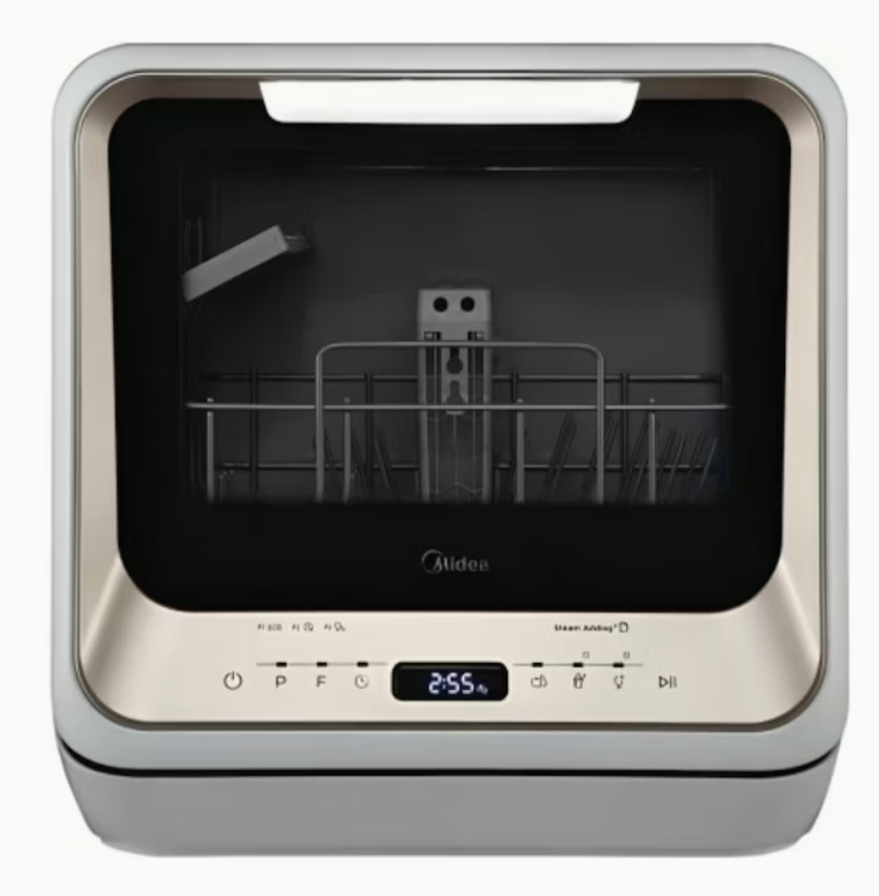 MIDEA Mini Benchtop Dishwasher, 5L Tank, MDWMINIC-Champagne. NB: minor use,