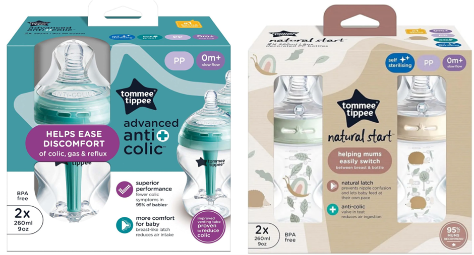 BUNDLE of Tommee Tippee Baby Bottles, Advanced and Natural Anti-Colic Baby