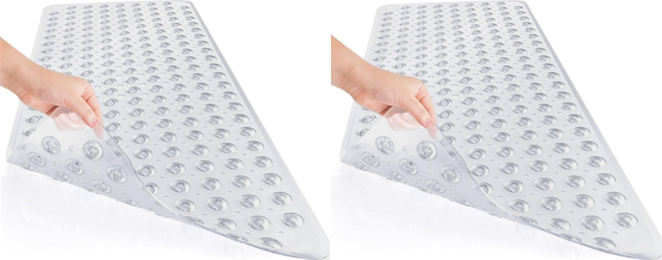 2x Mumoo Bear Non Slip Bath Mat for Tub, 100 x 40cm Extra Long Shower Mat A