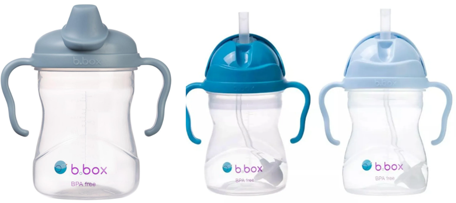 BUNDLE of B.BOX Sippy Cup with Weighted Straw (2-pack, Light Blue & Dark Bl