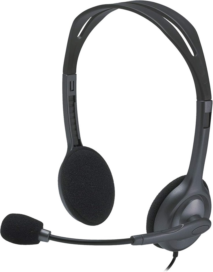 Logitech H111 Wired Headset, Stereo Headphones with Noise-Cancelling Microp